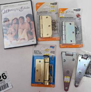 lot 126 image: Waiting To Exhale DVD-3 12 Spring Hinges-3 12 National Hardware Removable Pin Hinges-3 Stanley Door Hinge