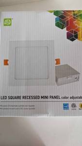 lot 133 image: LED Suare Recessed Mini Panel-Color Adjustable-6 White-Ten Pack Of Ivory Outlets-15 Amp