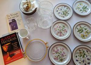 lot 145 image: Various Collectible Items-Divided Glass Vegetable Tray-An Orange Juicer, Etc.
