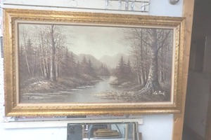 lot 225 image: Vintage La Bonte Oil Canvas Art