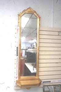 lot 232 image: Vintage Hanging Mirror with Shelf