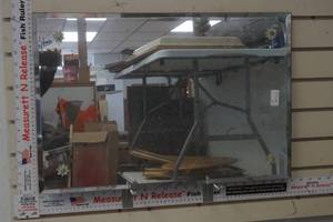 lot 242 image: Glass Beveled Mirror
