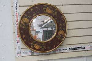 lot 256 image: Round Wooden Mirror