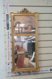 lot 265 image: Vintage Cupids picture framed Mirror