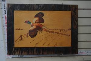 lot 273 image: Vintage framed Pheasant Art work