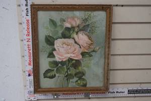 lot 274 image: Vintage Roses original Victorian Print