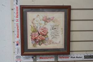 lot 285 image: Vintage Framed Floral print