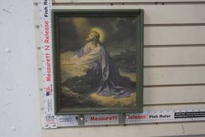 lot 287 image: Vintage wooded frame Jesus in the Garden