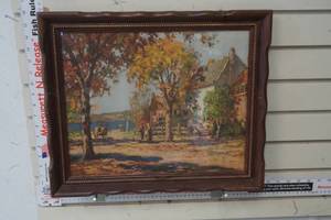 lot 289 image: Vintage 1940s An Early Autum by J. Petersen