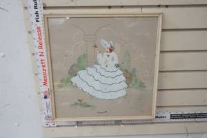 lot 309 image: Vintage 1940s Framed art Southern Belles