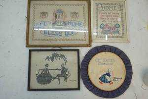 lot 342 image: Variety of Vintage framed Cross Stitch art