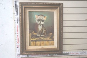 lot 187 image: Oil Painting of Cat