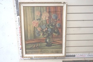lot 199 image: Vintage 1930s Corintess Fichy Signed Flowered Art Work