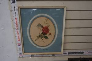lot 202 image: Vintage Framed Print Rocket Rose