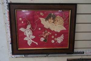 lot 208 image: Framed Art Jewelry & Buttons