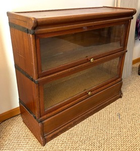 lot 17A image: Beautiful Petite Double Stack Barrister Glass Front Cabinet
