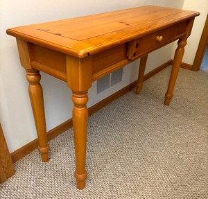 lot 51 image: Wooden Console Table with Drawer