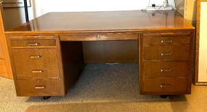lot 61 image: Vintage Wooden Desk by Leopold