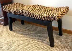lot 64 image: Modern Style Decorative Bench with Woven Seat