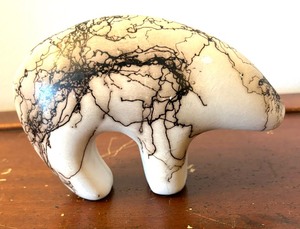 lot 80 image: Horsehair Pottery Bear Figurine