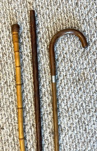 lot 86 image: Three Vintage Walking Canes