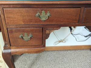 lot 12 image: Glass Top Chippendale Style Writing Desk