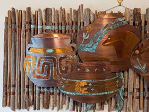 lot 10 image: Southwestern Design Brass Wall Decor