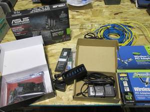 lot 17 image: Asus GEFORCE GTX950 2GB gddrs memory graphics card plus wireless adapters, boosters and more