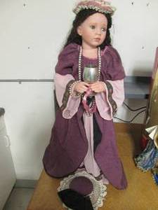 lot 119 image: 3ft Exquisite porcelain doll with stand