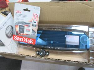 lot 143 image: Police style HD rearview mirror CAM with 32gb SD card