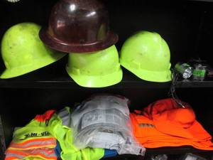 lot 160 image: Collection of safety helmets, vests and other gear