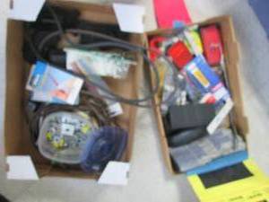 lot 192 image: Heavy duty 150lb capacity magnet and lots of misc hardware and supplies