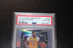 lot 5 image: 2019-20 Chronicles Prizm Silver Anthony Davis #506 PSA 10