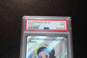 lot 7 image: 2023 Pokemon Obsidian Flames Poppy Ultra Rare #220197 PSA 9