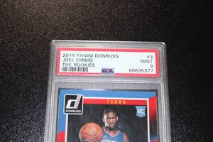 lot 21 image: 2014-15 Hoops The Rookies Joel Embiid #3 Rookie Card PSA 9