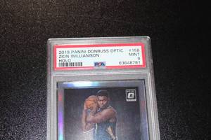 lot 22 image: 2019-20 Donruss Optic Holo Prizm Zion Williamson #158 Rookie Card PSA 9