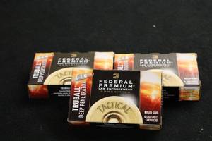 lot 49 image: Lot of (3 Boxes) Federal Premium Truball Deep Penetrator Tactical Law Enforcement 12 Gauge 2-34 1oz Rifled Slug Shotshells 5-count ( 15 total items )