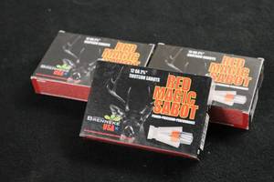 lot 64 image: Lot of (3 Boxes) Brenneke Red Magic Sabot 12 Gauge 2-34 1oz Shotgun Sabots 5-count ( 15 total items )