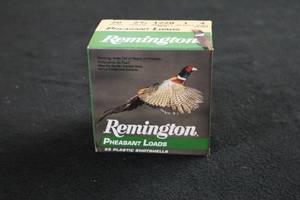 lot 73 image: Lot of (1 Box) Remington 20 Gauge 2-34 1oz 4-Shot Phaesant Load Plastic Shotshells 25-count ( 25 total items )
