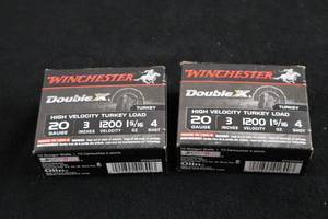 lot 87 image: Lot of (2 Boxes) Winchester Double X Turkey Load 20 Gauge 3 1-516oz 4-Shot Shotgun Shells 10-count ( 20 total items )