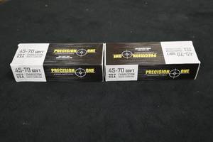 lot 145 image: Lot of (2 Boxes) Precision One 45-70 GOVT Cartridges 20-count ( 40 total items )