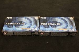 lot 154 image: Lot of (2 Boxes) Federal Power Shok 270 Win 150gr Jacketed Soft Point Centerfire Rifle Cartridges 20-count ( 40 total items )
