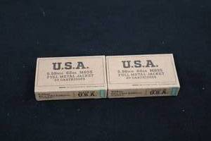 lot 201 image: Lot of (2 Boxes) U.S.A. 5.56mm 62gr Full Metal Jacket M855 Cartridges 20-count ( 40 total items )