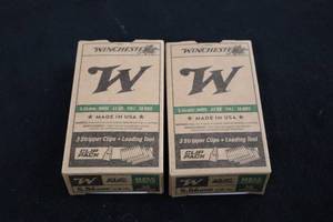 lot 204 image: Lot of (2 Boxes) Winchester Clip Pack 5.56mm 62gr Full Metal Jacket M855 Green Tip Cartridges 30-count ( 60 total items )