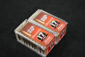 lot 294 image: Lot of (2 Boxes) Hornady XTP 17 HMR 20gr Rounds 50-count ( 100 total items )