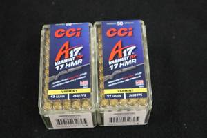 lot 300 image: Lot of (2 Boxes) CCi A17 Varmint Tip 17 HMR 17gr Cartridges 50-count ( 100 total items )