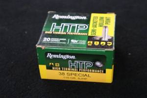 lot 317 image: Lot of (1 Box) Remington HTP 38 Special 110gr Semi-Jacketed Hollow Point Centerfire Handgun Cartridges 20-count ( 20 total items )