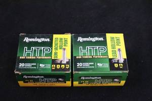 lot 318 image: Lot of (2 Boxes) Remington HTP 38 Special 158gr Lead Hollow Point Centerfire Handgun Cartridges 20-count ( 40 total items )