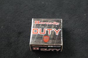 lot 320 image: Lot of (1 Box) Hornady Critical Duty FlexLock 9mm Luger 135gr Cartridges #90236 25-count ( 25 total items )