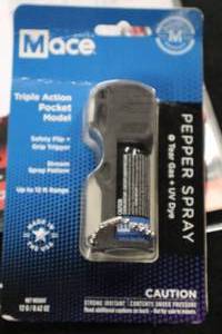 lot 427 image: Lot of (2) Mace Triple Action Pocket Pepper Spray  Tear Gas  UV Dye Combination